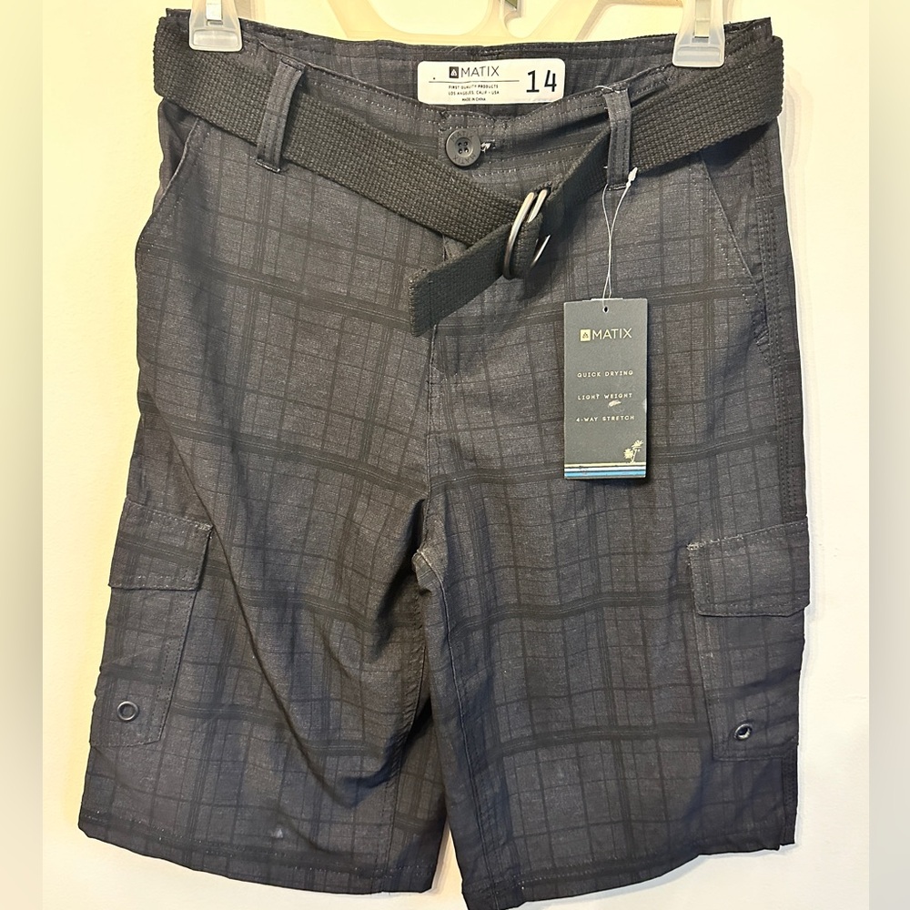 Matix Boys Lightweight Quick Dry Cargo Shorts Size 14